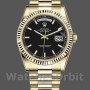 Replica Rolex Day-Date 36mm Heren-118238-Zwarte Wijzerplaat-Roestvrij Staal Zwart
