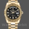 Replica Rolex Day-Date 36mm Heren-118238-Zwarte Diamanten Wijzerplaat Zwart