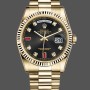 Replica Rolex Day-Date 36mm Heren-118238-Zwarte Diamanten Wijzerplaat-Spiegel Zwart