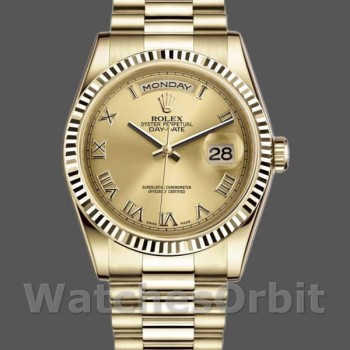 Replica Rolex Day-Date 36mm voor heren-118238-Champagne wijzerplaat Champagne