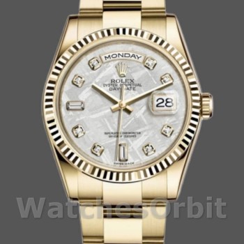 Replica Rolex Day-Date 36mm Unisex-118238-Diamond-Meteoriet Wijzerplaat Meteoriet<br />