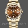 Replica Rolex Day-Date 36mm Unisex-118238-Index Cognac Dial-Fluted Bezel <span style=