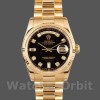 Replica Rolex Day-Date 36mm Heren-118238 Geelgoud-Zwarte Diamanten Wijzerplaat Zwart