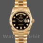 Replica Rolex Day-Date 36mm Heren-118238 Geelgoud-Zwarte Diamanten Wijzerplaat Zwart