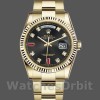 Replica Rolex Day-Date 36mm Heren-118238 Geelgoud-Zwarte Diamant Wijzerplaat-Geflutste Ring Zwart