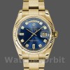 Replica Rolex Day-Date 36mm Unisex-118238 Geelgoud-Blauwe Diamanten Wijzerplaat