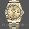 Replica Rolex Day-Date 36mm Unisex-118238 Geelgoud-Diamant Champagne Wijzerplaat Champagne
