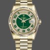 Replica Rolex Day-Date 36mm Unisex-118238 Geelgoud-Groen Diamond Pave Dial Groen