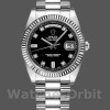 Replica Rolex Day-Date 36mm Unisex-118239-Zwarte Diamanten Wijzerplaat-Spiegel Zwart