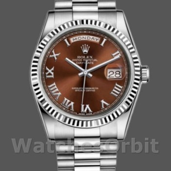 Replica Rolex Day-Date 36mm Unisex-118239-Chocolate Brown Dial Bruin