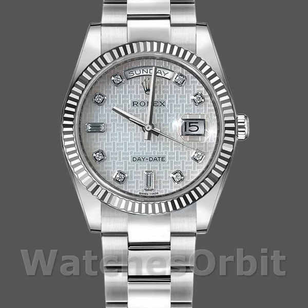 Replica Rolex Day-Date 36mm Unisex-118239-Parelmoer-Witte Wijzerplaat MOP