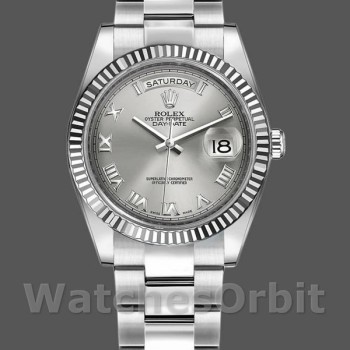 Replica Rolex Day-Date 36mm unisex-118239-Rhodium Romeinse wijzerplaat