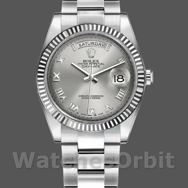 Replica Rolex Day-Date 36mm unisex-118239-Rhodium Romeinse wijzerplaat
