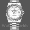 Replica Rolex Day-Date 36mm unisex-118239-Roomcijfer-Witte Wijzerplaat Wit
