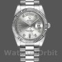 Replica Rolex Day-Date 36mm Unisex-118239-Zilver Diamond Dial Zilver
