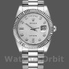 Replica Rolex Day-Date 36mm unisex-118239-Witgoud-Jubileum-Zilveren wijzerplaat Zilver