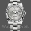 Replica Rolex Day-Date 36mm Unisex-118239-Wit goud-Zilver Romeinse cijfers Wijzerplaat Zilver