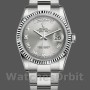 Replica Rolex Day-Date 36mm Unisex-118239-Wit goud-Zilver Romeinse cijfers Wijzerplaat Zilver