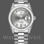 Replica Rolex Day-Date 36mm Unisex-118296-Platina-Zilveren Wijzerplaat-Diamant Zilver