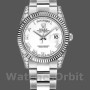 Replica Rolex Day-Date 36mm Unisex-118339-Wit goud-Witte wijzerplaat-Gefleerde lunette wit<br />