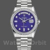 Replica Rolex Day-Date 36mm unisex-118346-Lapis Lazuli Blue Dial Blauw
