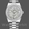 Replica Rolex Day-Date 36mm Unisex-118346-Platina-Diamant Bezel-Meteoriet Wijzerplaat Meteoriet<br />