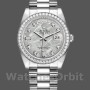 Replica Rolex Day-Date 36mm Unisex-118346-Platina-Diamant Bezel-Meteoriet Wijzerplaat Meteoriet<br />
