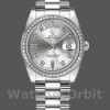 Replica Rolex Day-Date 36mm unisex-118346-Zilveren wijzerplaat-diamant zilver