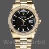 Replica Rolex Day-Date 36mm unisex-118348-zwarte wijzerplaat zwart<br />