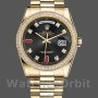 Replica Rolex Day-Date 36mm Unisex-118348-Zwart Diamond Dial Zwart<br />