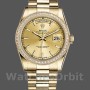 Replica Rolex Day-Date 36mm Unisex-118348-Champagne Index Dial Geelgoud