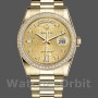 Replica Rolex Day-Date 36mm Unisex-118348-Champagne Jubilee Diamond Dial-Goud Champagne