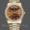 Replica Rolex Day-Date 36mm Unisex-118348-Chocoladebruine wijzerplaat-Geel Goud Chocoladebruin<br />