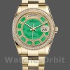 Replica Rolex Day-Date 36mm unisex-118348-Green Dial-Yellow Gold Green