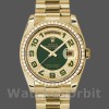 Replica Rolex Day-Date 36mm Unisex-118348-Green Diamond Dial-Geel Gold Green