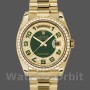 Replica Rolex Day-Date 36mm Unisex-118348-Green Diamond Dial-Geel Gold Green