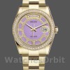 Replica Rolex Day-Date 36mm unisex-118348-Lavendel Jade Carrousel Dial-Geel Goud Lavendel<br />