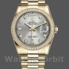 Replica Rolex Day-Date 36mm Unisex-118348-Zilver Diamond Dial Zilver