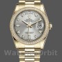Replica Rolex Day-Date 36mm Unisex-118348-Zilver Diamond Dial Zilver