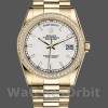 Replica Rolex Day-Date 36mm voor heren-118348 Geelgoud-Witte wijzerplaat<br />