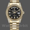 Replica Rolex Day-Date 36mm Unisex-118388-Zwart Diamond Dial Zwart<br />