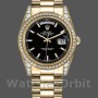 Replica Rolex Day-Date 36mm Unisex-118388-Zwarte Index Dial Zwart