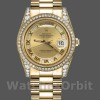 Replica Rolex Unisex's Day-Date 36mm Unisex-118388-Champagne Diamond Dial-Geel Goud
