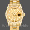 Replica Rolex Unisex's Day-Date 36mm Unisex-118388-Champagne Jubilee Diamond Dial-Geel Goud