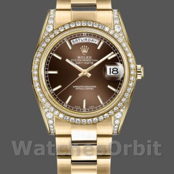 Replica Rolex Day-Date 36mm Unisex-118388-Chocoladebruine wijzerplaat Chocoladebruin <br />