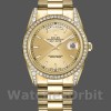 Replica Rolex Day-Date 36mm Unisex-118388-Diamant Bezel-Champagne Index Dial Champagne