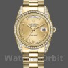Replica Rolex Day-Date 36mm Unisex-118388-Diamant Bezel-Champagne Romeinse Cijfer Wijzerplaat Champagne