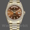 Replica Rolex Day-Date 36mm Unisex-118388-Diamant Bezel-Chocolade Bruin Wijzerplaat Chocolade Bruin <br />