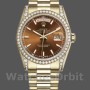 Replica Rolex Day-Date 36mm Unisex-118388-Diamant Bezel-Chocolade Bruin Wijzerplaat Chocolade Bruin <br />