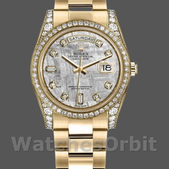 Replica Rolex Day-Date 36mm Unisex-118388-Diamant Bezel-Meteoriet Wijzerplaat Meteoriet<br />